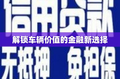海城解锁车辆价值的金融新选择