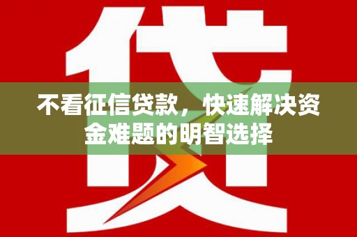 海城不看征信贷款，快速解决资金难题的明智选择
