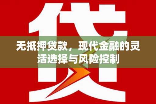 海城无抵押贷款，现代金融的灵活选择与风险控制