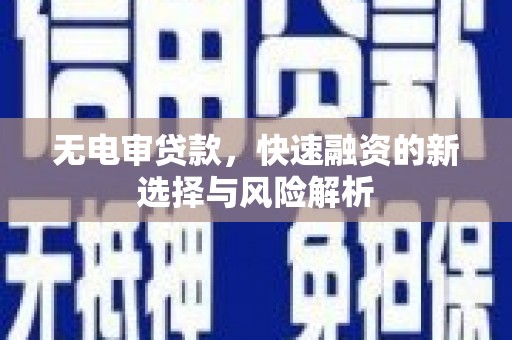 海城无电审贷款，快速融资的新选择与风险解析