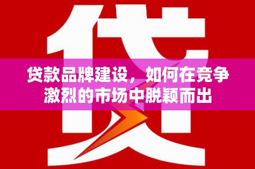 海城贷款品牌建设，如何在竞争激烈的市场中脱颖而出