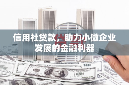 海城信用社贷款，助力小微企业发展的金融利器