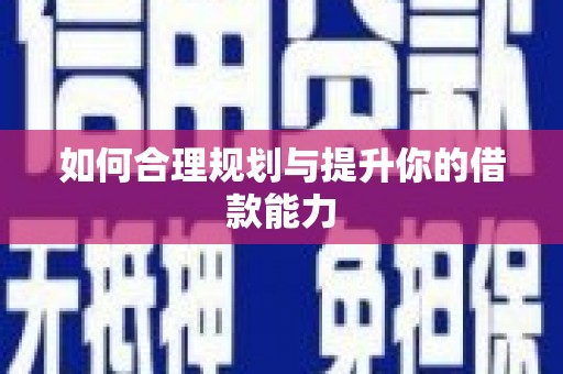 海城如何合理规划与提升你的借款能力